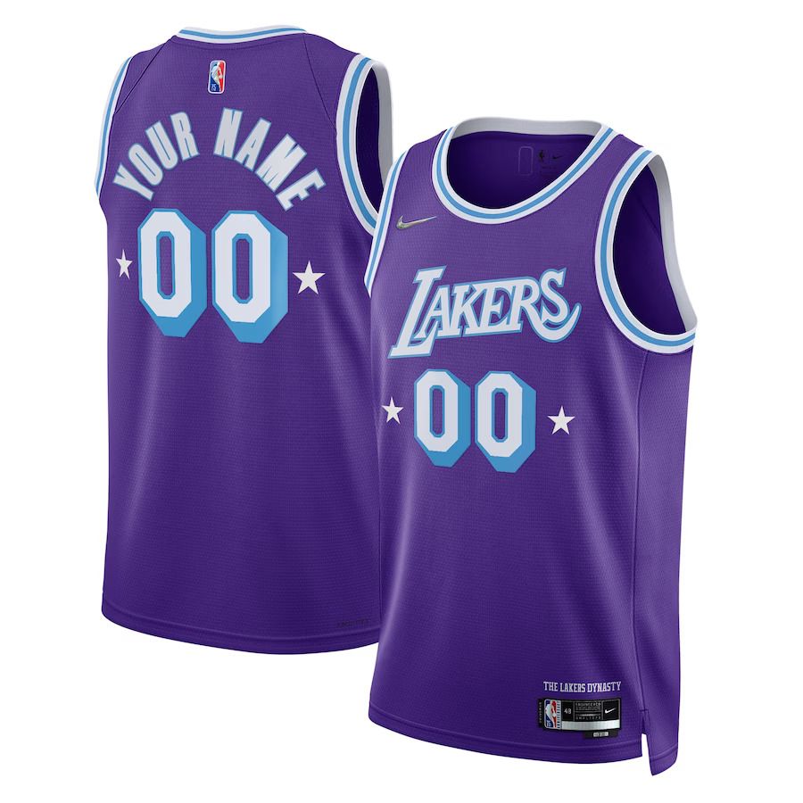 Men Los Angeles Lakers Nike Purple Swingman City Edition NBA Custom Jersey